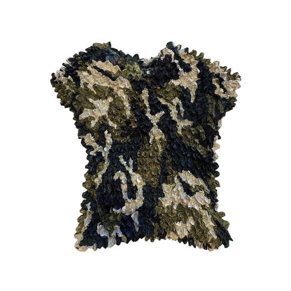 Vintage 90s Popcorn Top T Shirt Blouse Coquette Cottage Fairy Hippie Nostalgia - Picture 5 of 11